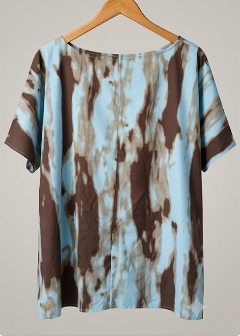 Abstract Ripple Tunic, Blue & Brown