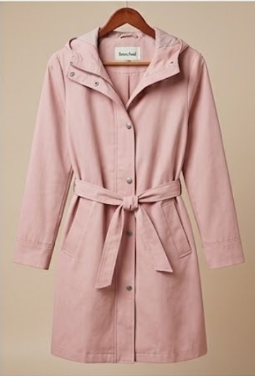 Pink ‘Love Thy Brother’ Embroidered Parka Trench Coat