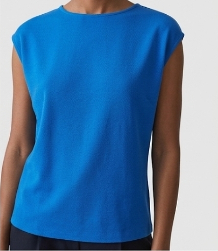 Electric Blue Textured Bow-Detail Top